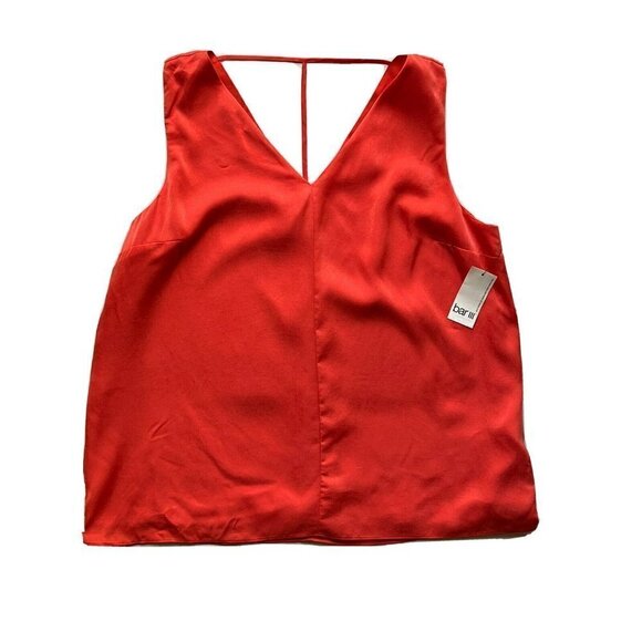 BAR III Women Top Beijing Optic Orange T Strap V-neck Lined Tunic Top Size XXL - Picture 4 of 8